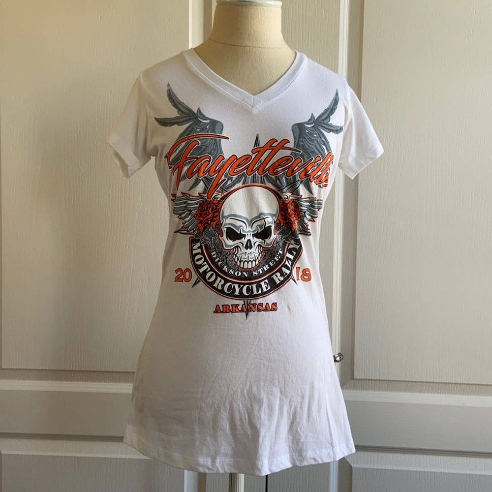 ☀️2 for 10 Fayetteville motorcycle tee shirt